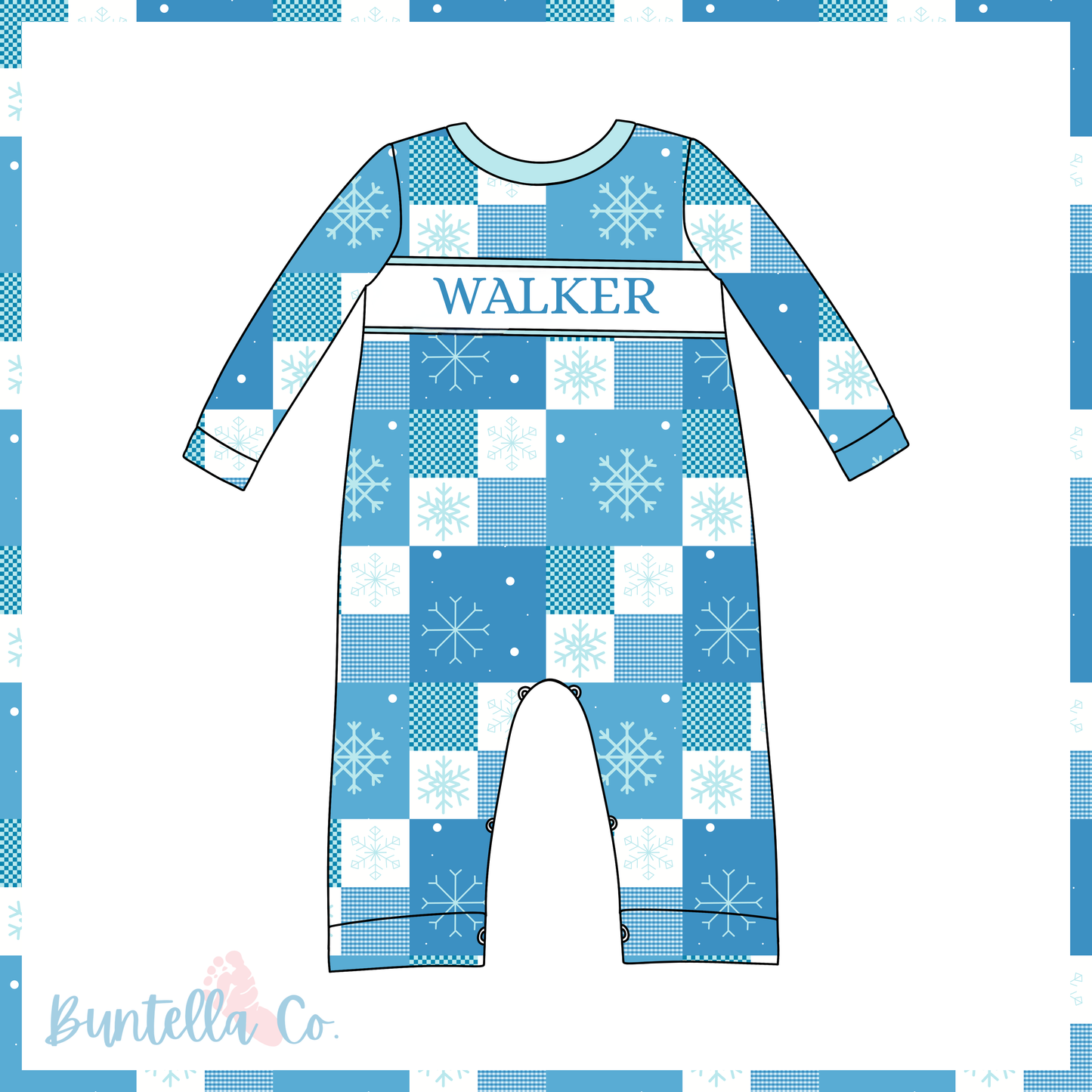 Snowflake Patchwork Name Romper (TAT November)