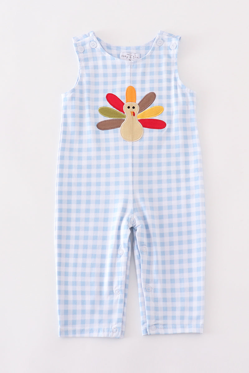 Blue Plaid Embroidered Turkey Jonjon