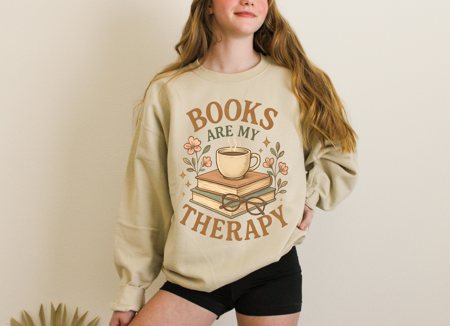 Books Are My Therapy Crewneck