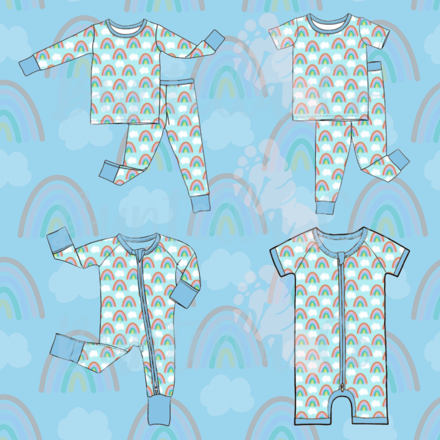 The Rainbow Baby Collection Long Sleeve PJ Set (TAT September)