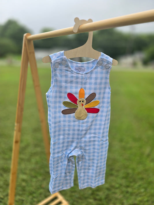 Blue Plaid Embroidered Turkey Jonjon