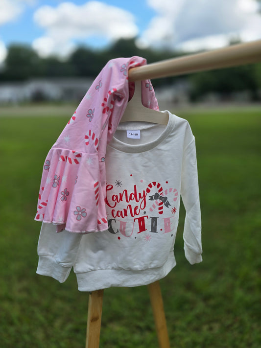 Candy Cane Cutie Sweatshirt w/ Flare Pants