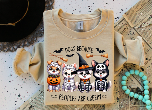 Dogs Because Peoples are Creepy Crewneck