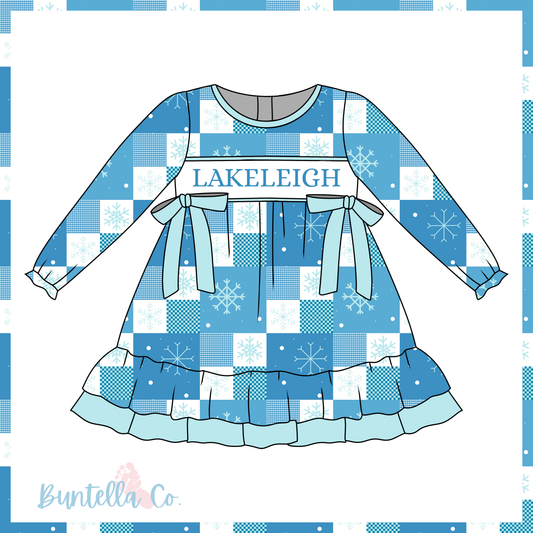 Snowflake Patchwork Name Dress (TAT November)