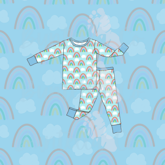 The Rainbow Baby Collection Long Sleeve PJ Set (TAT September)
