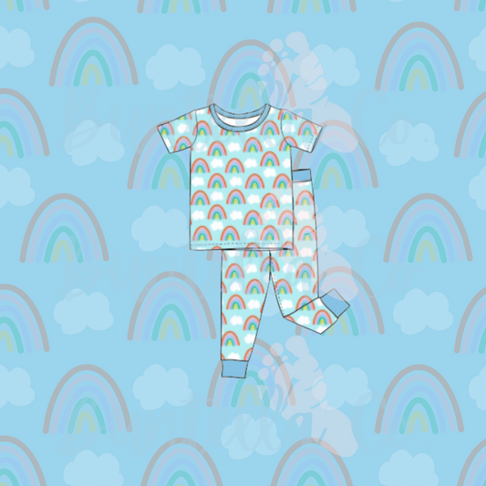 The Rainbow Baby Collection Short Sleeve PJ Set (TAT September)
