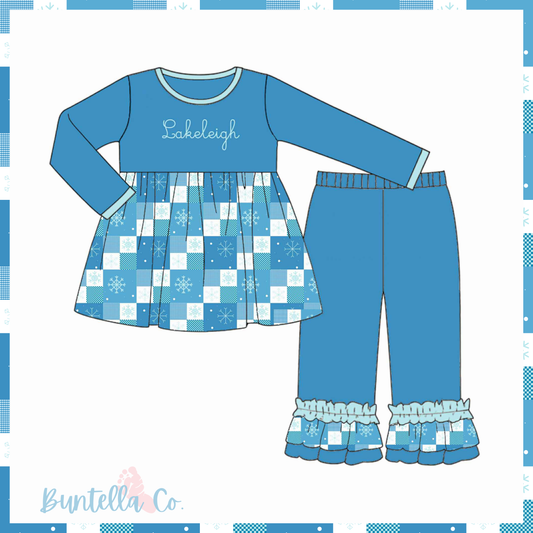 Snowflake Patchwork Name Pant Set (TAT November)